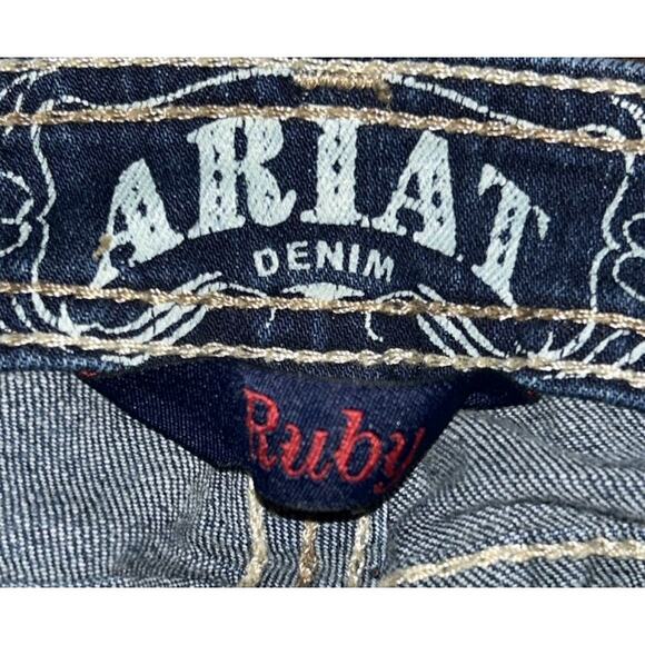 Ariat Ruby Mid-Rise Thick Stitch Raw Hem Bootcut Western Jeans 31X31 - Picture 6 of 7